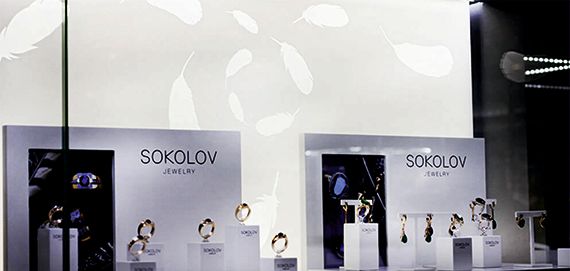 Оформление выставочных витрин для SOKOLOV jewelry в Москве